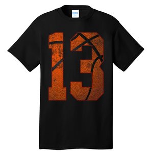 13th Birthday Party Thirteen 13 Year Old Basketball Bday Tall T-Shirt