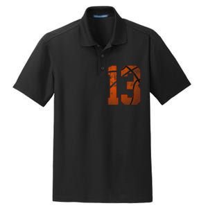 13th Birthday Party Thirteen 13 Year Old Basketball Bday Dry Zone Grid Polo