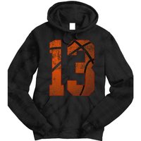 13th Birthday Party Thirteen 13 Year Old Basketball Bday Tie Dye Hoodie