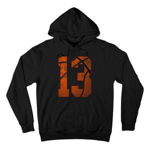 13th Birthday Party Thirteen 13 Year Old Basketball Bday Tall Hoodie