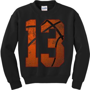 13th Birthday Party Thirteen 13 Year Old Basketball Bday Kids Sweatshirt