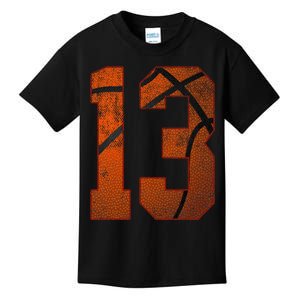 13th Birthday Party Thirteen 13 Year Old Basketball Bday Kids T-Shirt