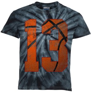 13th Birthday Party Thirteen 13 Year Old Basketball Bday Kids Tie-Dye T-Shirt