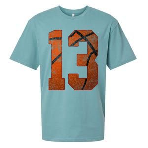 13th Birthday Party Thirteen 13 Year Old Basketball Bday Sueded Cloud Jersey T-Shirt