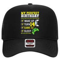 14th Birthday Party Perfect For Gamer 14 Years Olds High Crown Mesh Back Trucker Hat