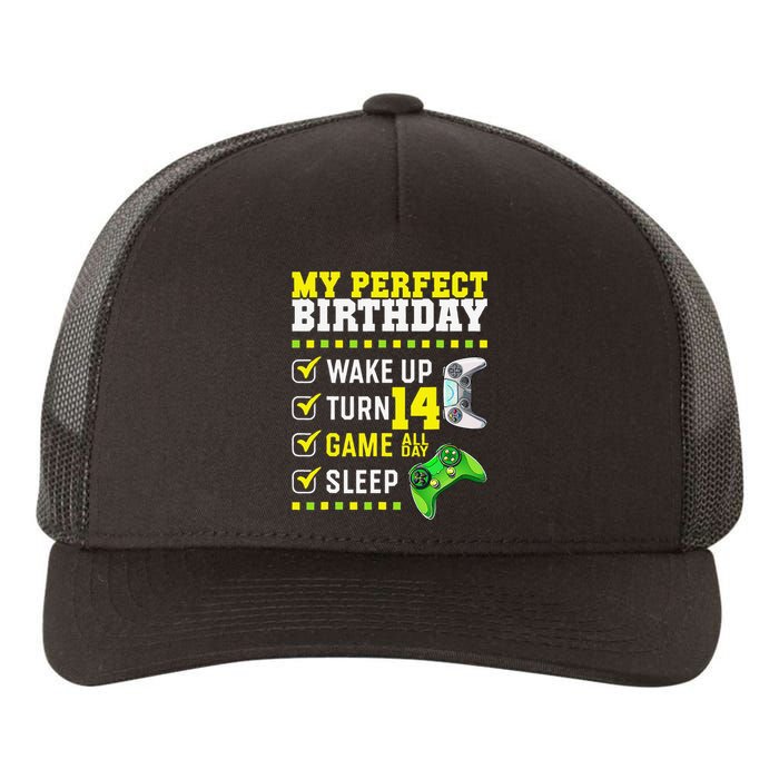 14th Birthday Party Perfect For Gamer 14 Years Olds Yupoong Adult 5-Panel Trucker Hat