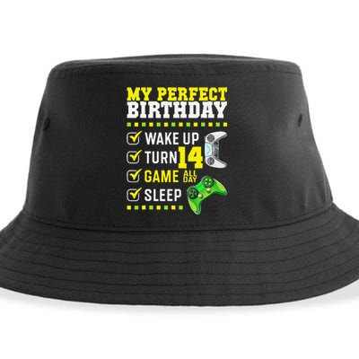 14th Birthday Party Perfect For Gamer 14 Years Olds Sustainable Bucket Hat