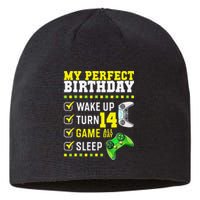 14th Birthday Party Perfect For Gamer 14 Years Olds Sustainable Beanie