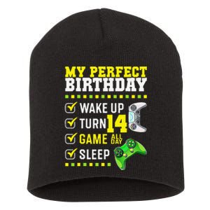 14th Birthday Party Perfect For Gamer 14 Years Olds Short Acrylic Beanie