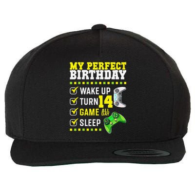 14th Birthday Party Perfect For Gamer 14 Years Olds Wool Snapback Cap