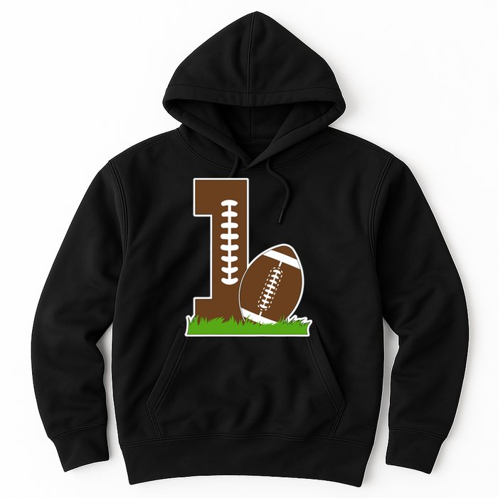 1st Birthday Party Football Boy One Year Old Football Player Hoodie