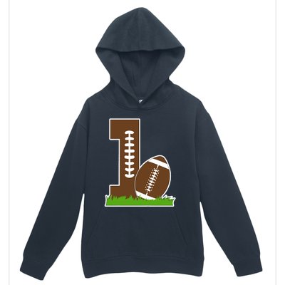 1st Birthday Party Football Boy One Year Old Football Player Urban Pullover Hoodie