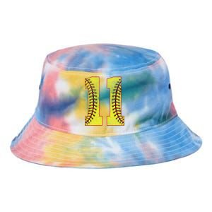 11th Birthday Party Eleven 11 Year Old Softball Bday Tie Dye Newport Bucket Hat