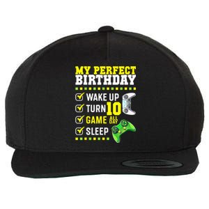 10th Birthday Party Perfect For Gamer 10 Years Old Boy Wool Snapback Cap