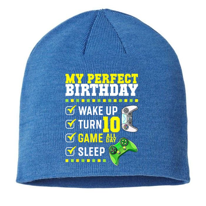 10th Birthday Party Perfect For Gamer 10 Years Old Boy Sustainable Beanie