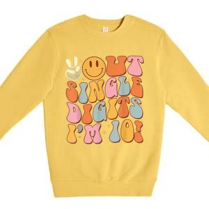 10th Birthday Peace Out Single Digit IM 10 Party Premium Crewneck Sweatshirt