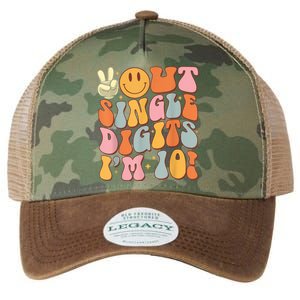 10th Birthday Peace Out Single Digit IM 10 Party Legacy Tie Dye Trucker Hat