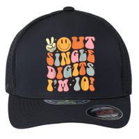 10th Birthday Peace Out Single Digit IM 10 Party Flexfit Unipanel Trucker Cap