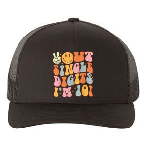 10th Birthday Peace Out Single Digit IM 10 Party Yupoong Adult 5-Panel Trucker Hat