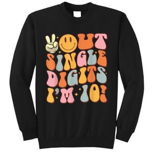 10th Birthday Peace Out Single Digit IM 10 Party Sweatshirt