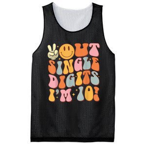 10th Birthday Peace Out Single Digit IM 10 Party Mesh Reversible Basketball Jersey Tank