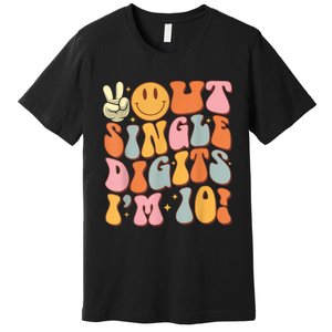 10th Birthday Peace Out Single Digit IM 10 Party Premium T-Shirt