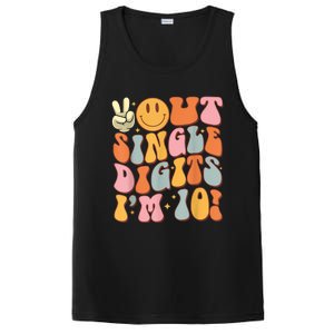 10th Birthday Peace Out Single Digit IM 10 Party PosiCharge Competitor Tank