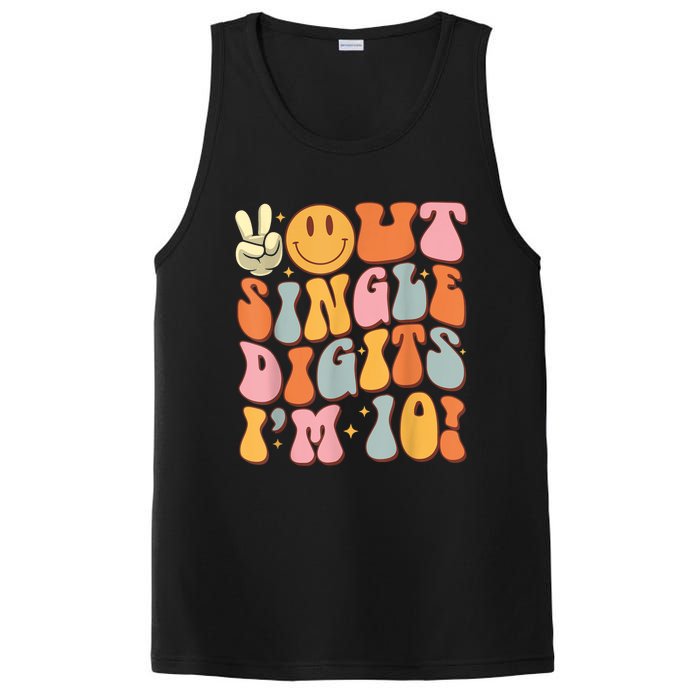 10th Birthday Peace Out Single Digit IM 10 Party PosiCharge Competitor Tank