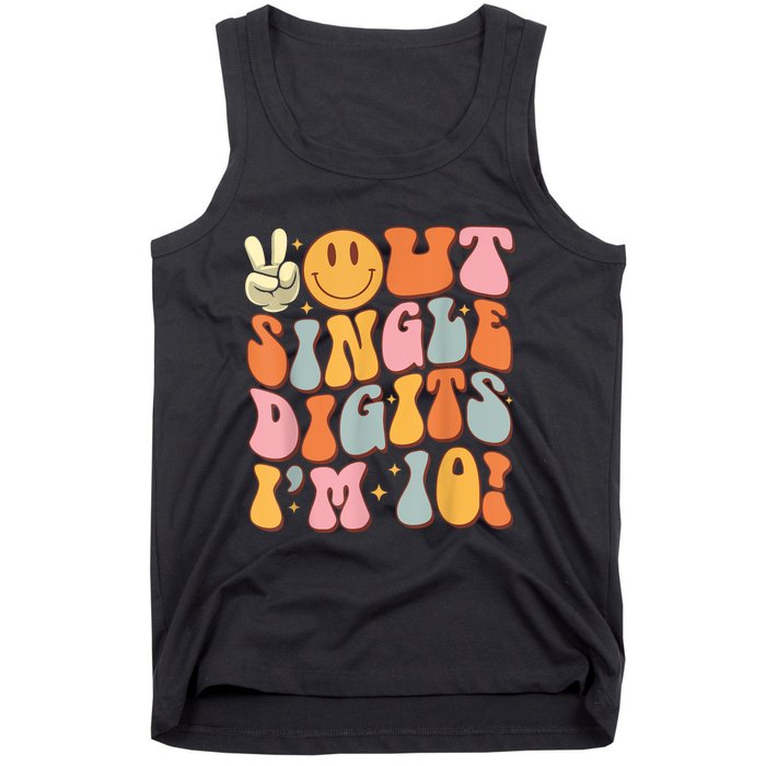 10th Birthday Peace Out Single Digit IM 10 Party Tank Top