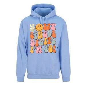 10th Birthday Peace Out Single Digit IM 10 Party Unisex Surf Hoodie