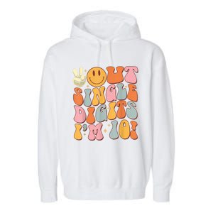 10th Birthday Peace Out Single Digit IM 10 Party Garment-Dyed Fleece Hoodie