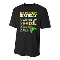 13th Birthday Party Perfect For Gamer 13 Years Old Youth Performance Sprint T-Shirt