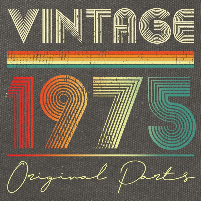 1975 Birthday Retro Original Parts 48th Birthday Cotton Canvas Backpack