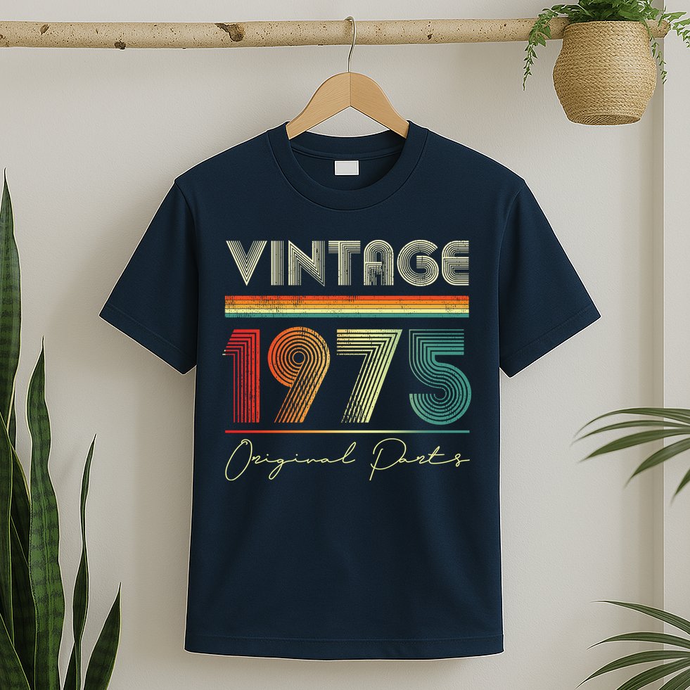 1975 Birthday Retro Original Parts 48th Birthday T-Shirt