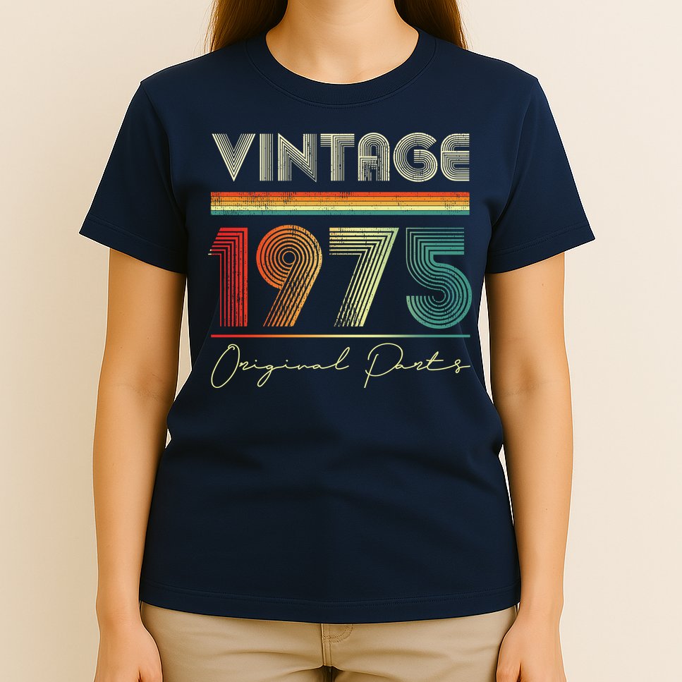 1975 Birthday Retro Original Parts 48th Birthday T-Shirt