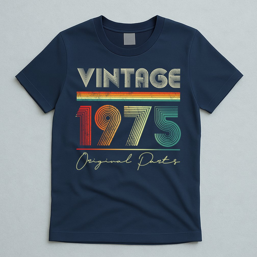 1975 Birthday Retro Original Parts 48th Birthday T-Shirt