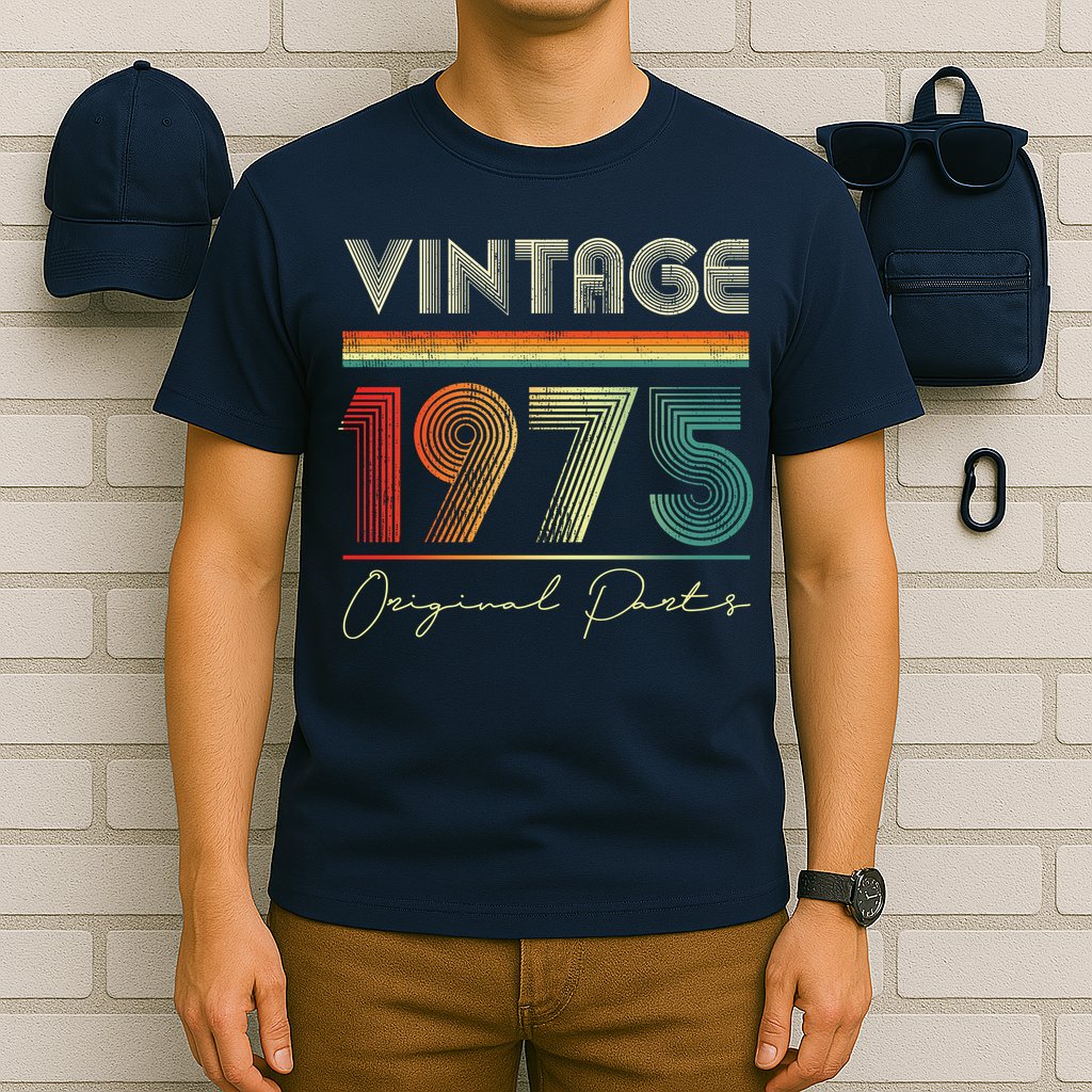 1975 Birthday Retro Original Parts 48th Birthday T-Shirt