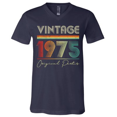 1975 Birthday Retro Original Parts 48th Birthday V-Neck T-Shirt