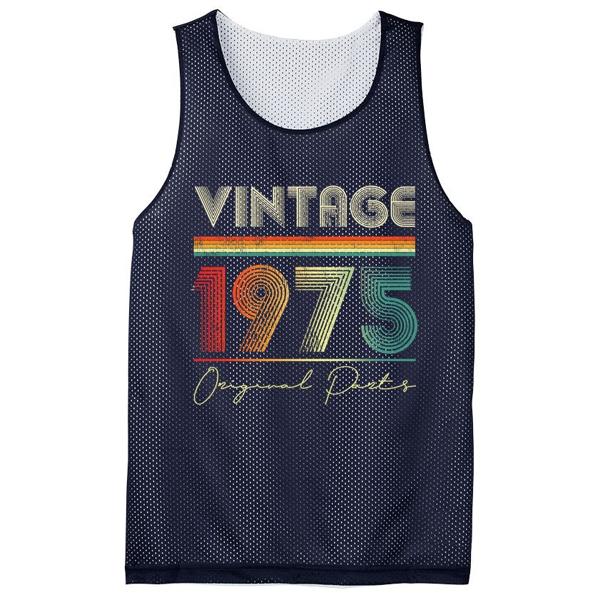 1975 Birthday Retro Original Parts 48th Birthday Mesh Reversible Basketball Jersey Tank