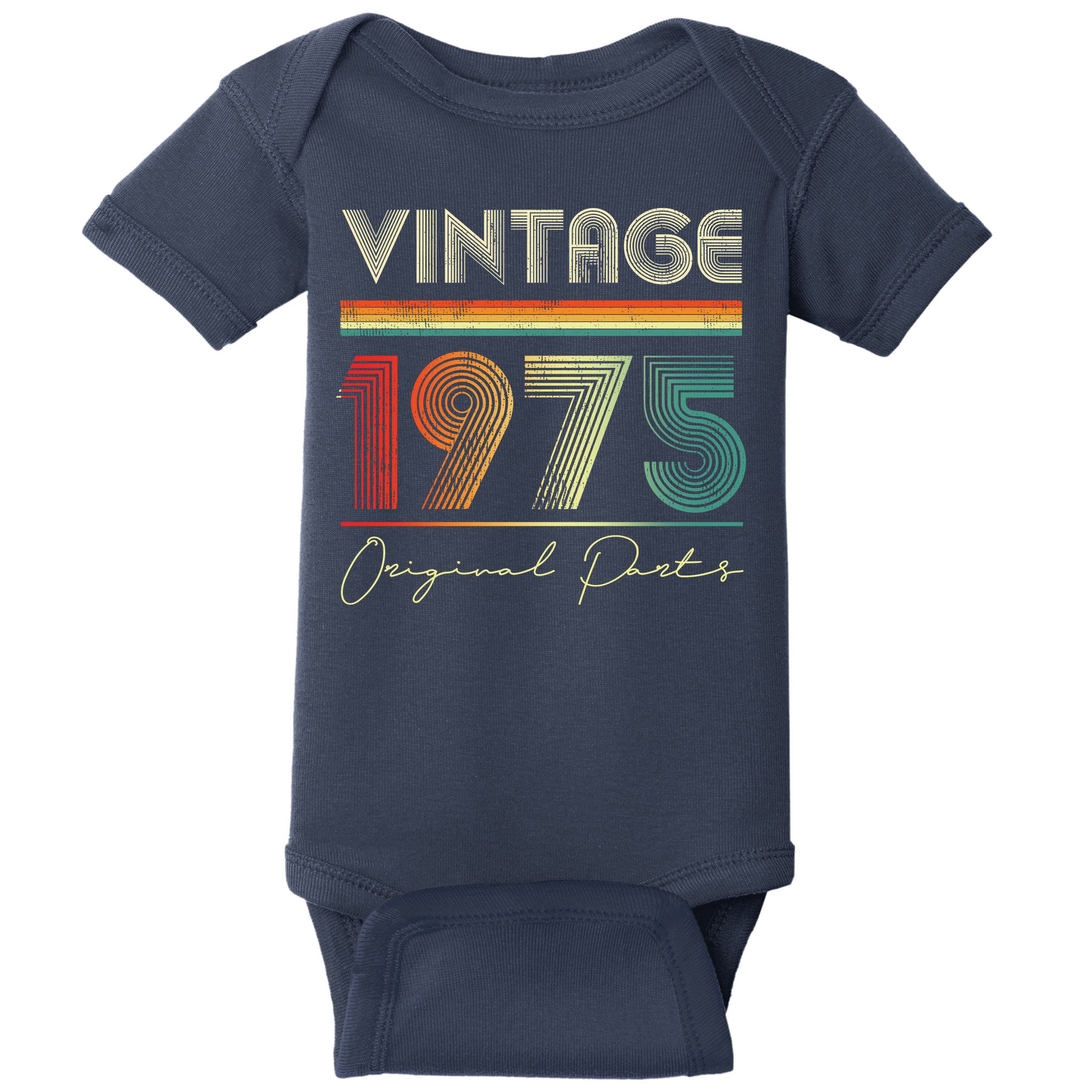 1975 Birthday Retro Original Parts 48th Birthday Baby Bodysuit