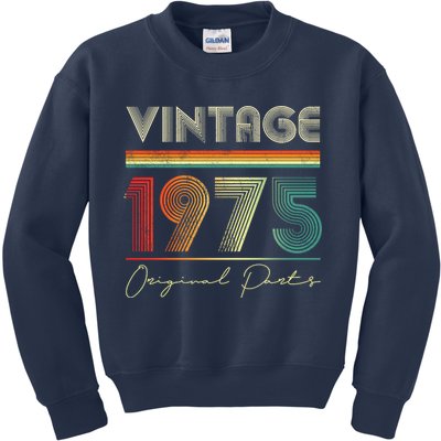 1975 Birthday Retro Original Parts 48th Birthday Kids Sweatshirt