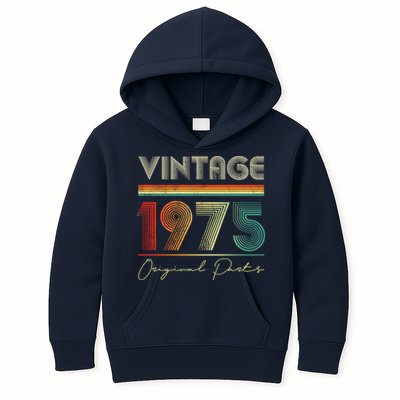 1975 Birthday Retro Original Parts 48th Birthday Kids Hoodie