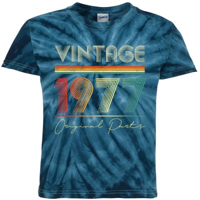 1977 Birthday Retro Original Parts 46th Birthday Kids Tie-Dye T-Shirt