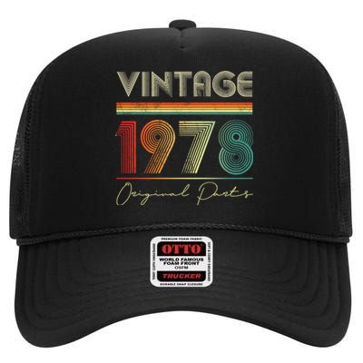 1978 Birthday Retro Original Parts 45th Birthday High Crown Mesh Back Trucker Hat