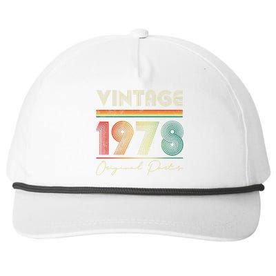 1978 Birthday Retro Original Parts 45th Birthday Snapback Five-Panel Rope Hat