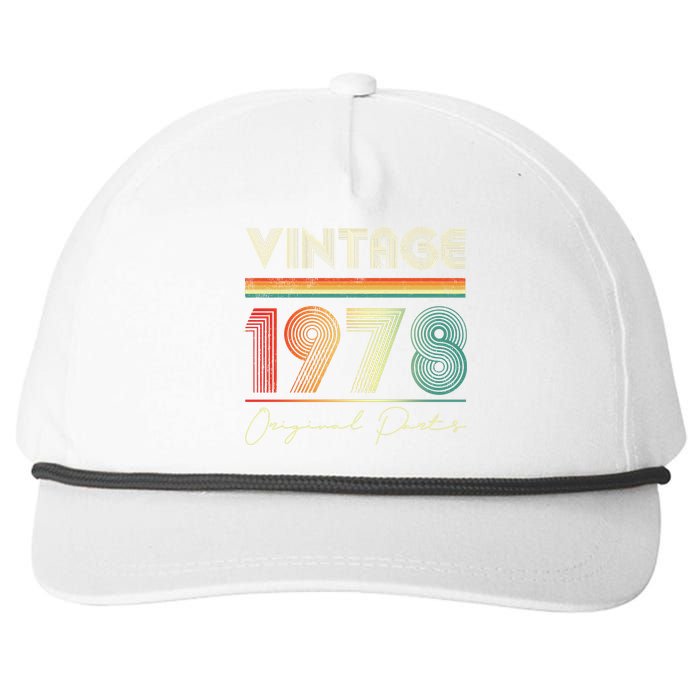 1978 Birthday Retro Original Parts 45th Birthday Snapback Five-Panel Rope Hat