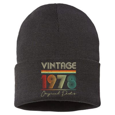 1978 Birthday Retro Original Parts 45th Birthday Sustainable Knit Beanie