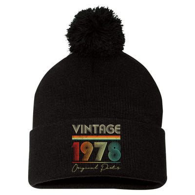 1978 Birthday Retro Original Parts 45th Birthday Pom Pom 12in Knit Beanie