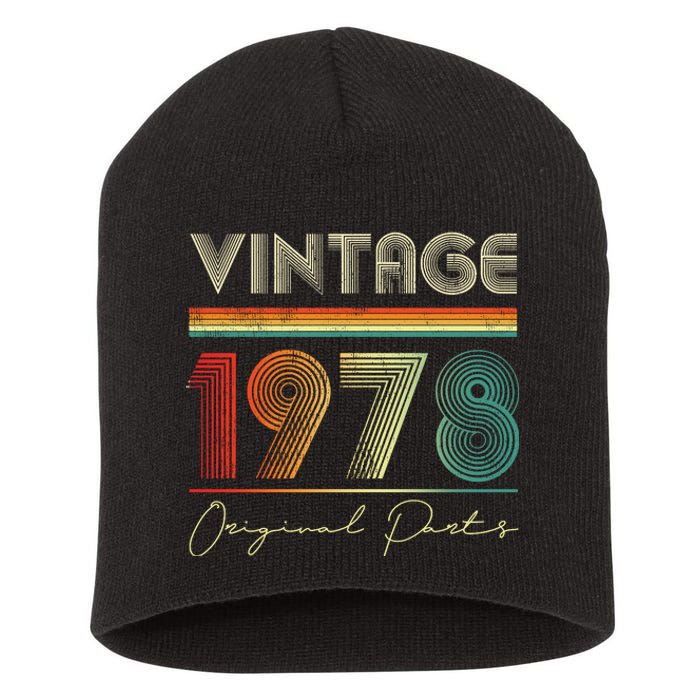 1978 Birthday Retro Original Parts 45th Birthday Short Acrylic Beanie