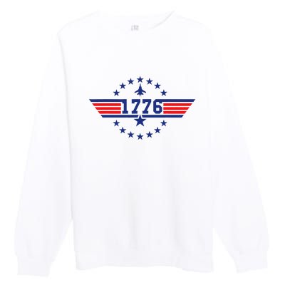 1776 Betsy Rosstop Patriot Funny Cool 80s 1980s Premium Crewneck Sweatshirt